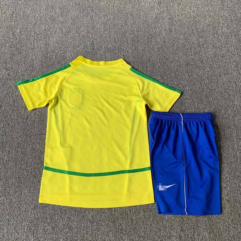 Camiseta Brasil Retro 2002 Home Niño Kit