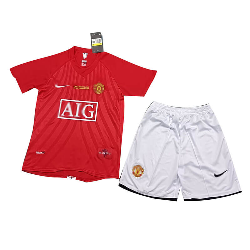 Camiseta Manchester United Retro 2007/08 Home Niño Kit