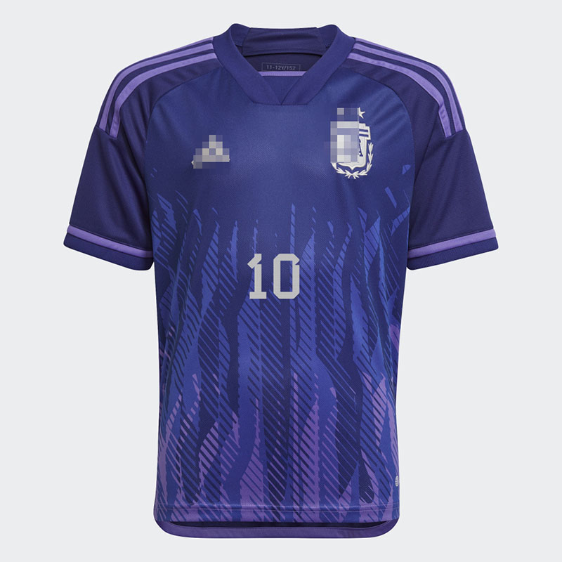 Camiseta Messi 10 Argentina Away 2022 Mundial 3 Estrellas