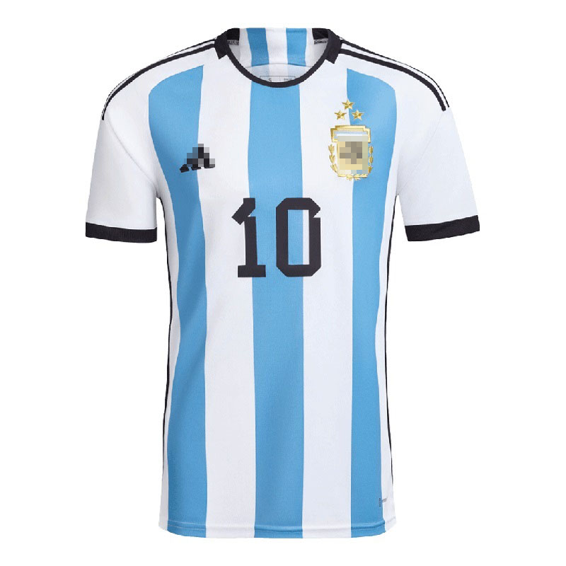 Camiseta Messi 10 Argentina Home 2022 Mundial 3 Estrellas