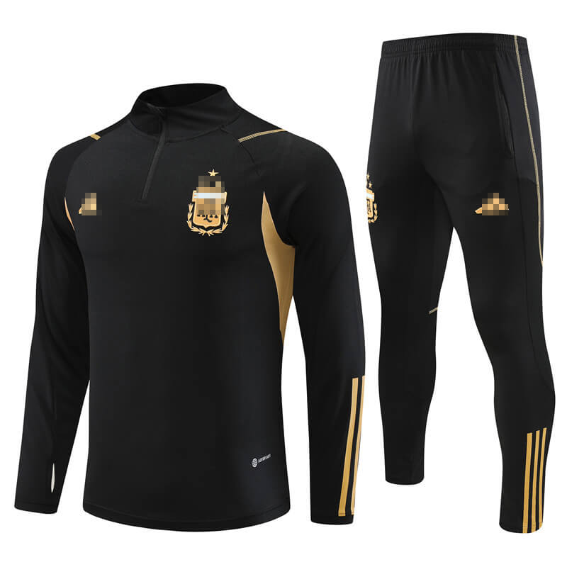 Sudadera de Entrenamiento Argentina 2023 Negro/Dorado Kit