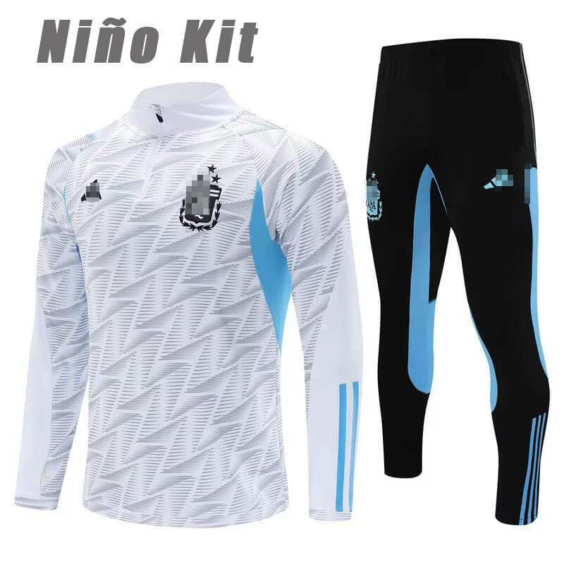 Sudadera Entrenamiento Argentina 2023 Niño Kit Blanco