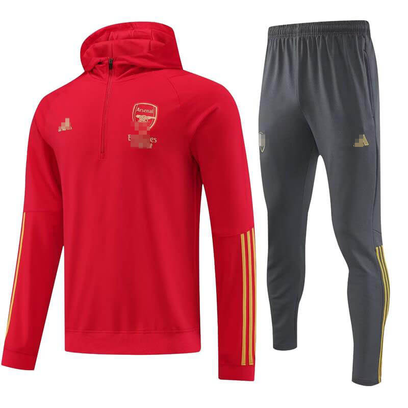 Sudadera Entrenamiento Arsenal 2023/2024 Con Capucha Kit Rojo