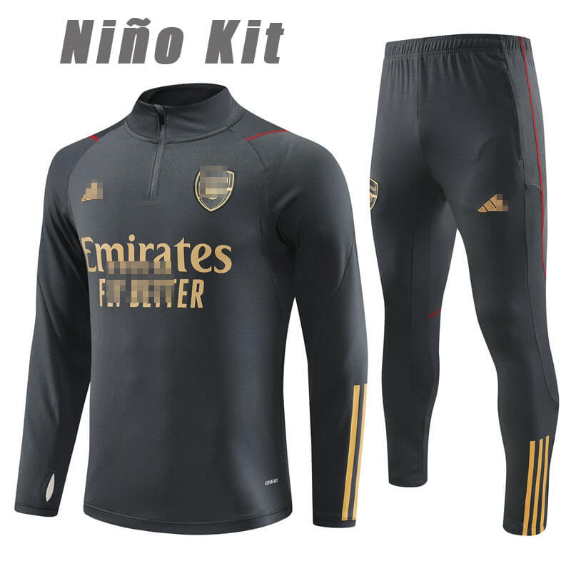 Sudadera Entrenamiento Arsenal 2023/2024 Niño Kit Gris Oscuro