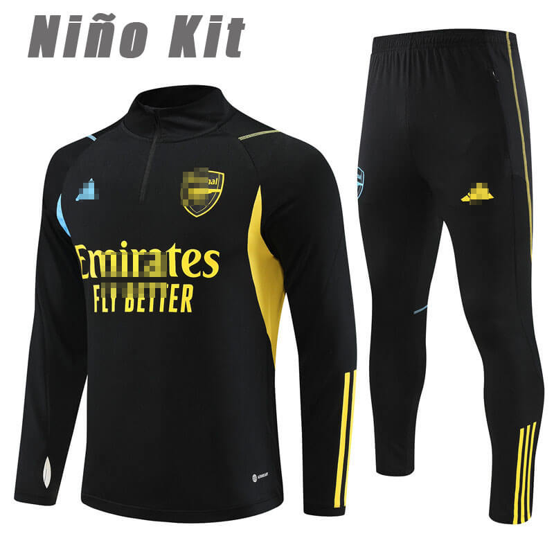 Sudadera Entrenamiento Arsenal 2023/2024 Niño Kit Negro