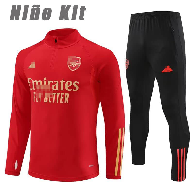 Sudadera de Entrenamiento de Arsenal 2023/2024 Niño Kit Rojo
