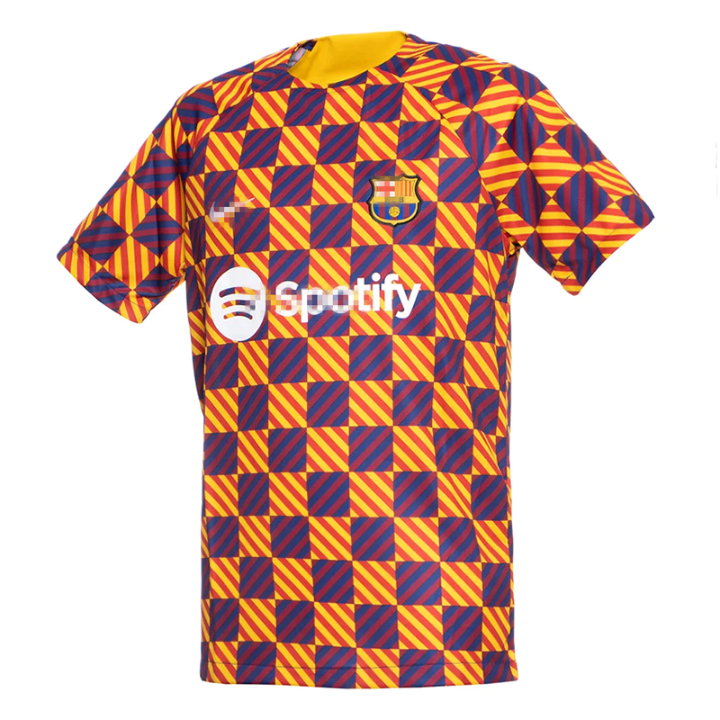 Camiseta Barcelona Pre-Match Amarillo/Rojo 2022/2023 (EDICIÓN JUGADOR)