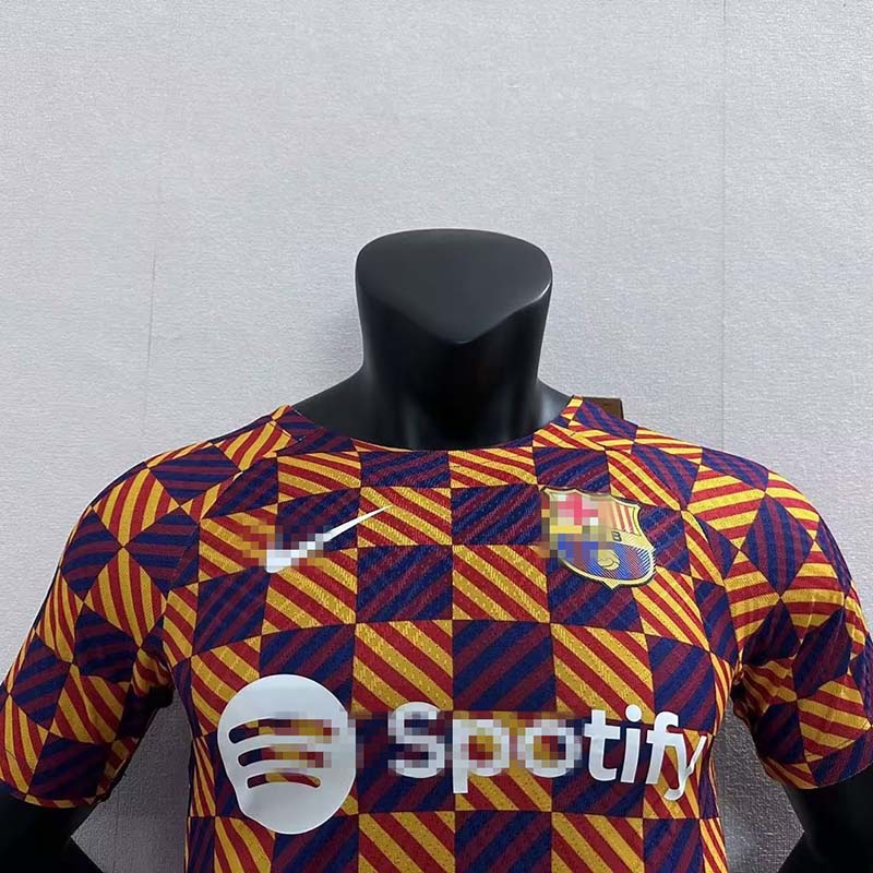 Camiseta Barcelona Pre-Match Amarillo/Rojo 2022/2023 (EDICIÓN JUGADOR)