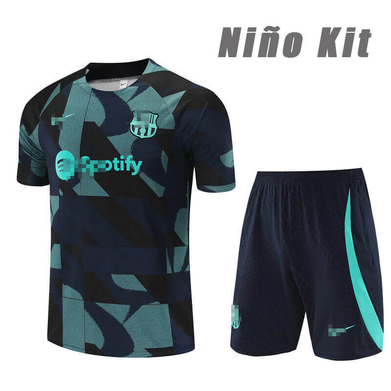 Camiseta de Entrenamiento de Barcelona 2023/2024 Niño Kit Azul Marino Camuflaje