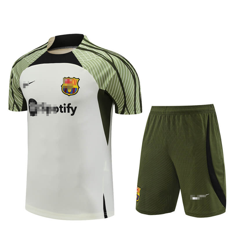 Camiseta de Entrenamiento Barcelona 2023/2024 Beige/Verde Kit