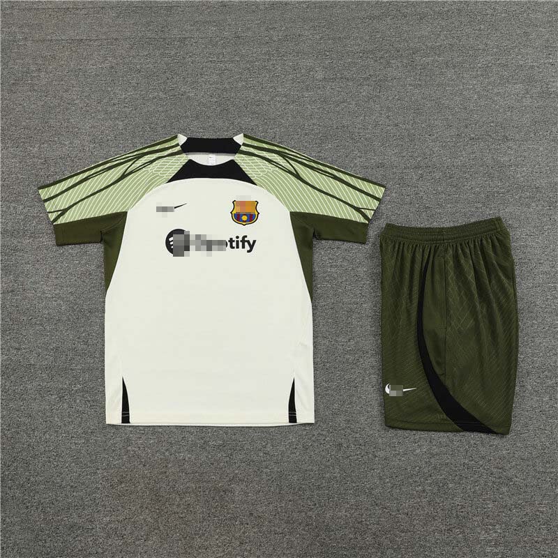 Camiseta de Entrenamiento Barcelona 2023/2024 Beige/Verde Kit