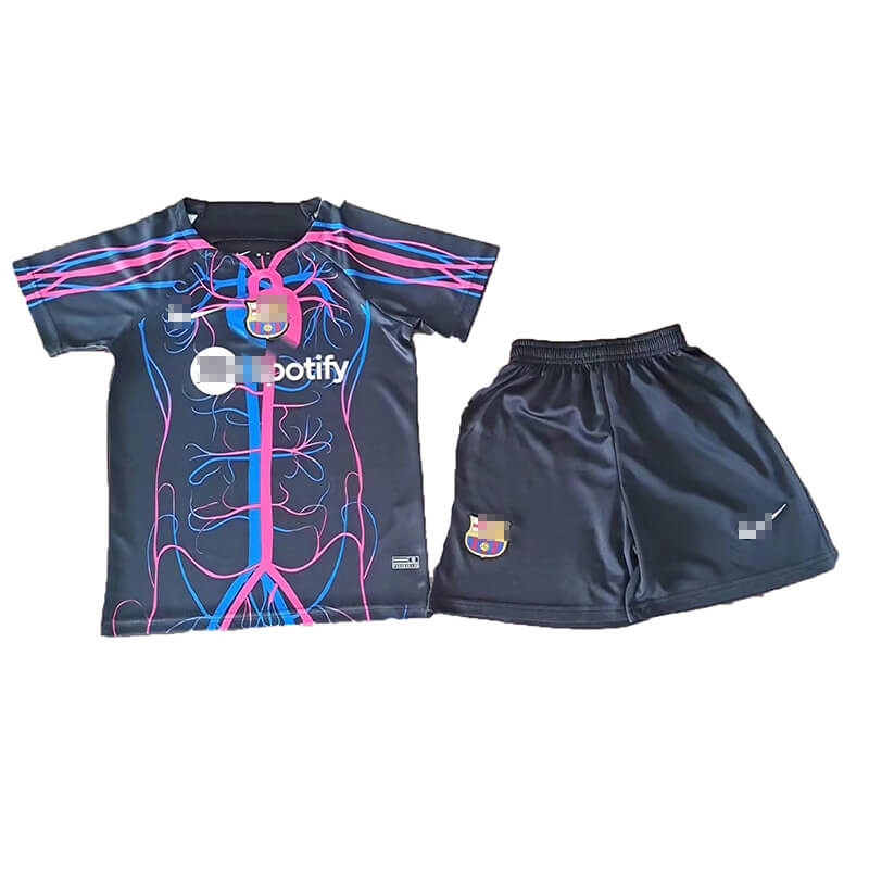 Camiseta de FC Barcelona 2023/2024 Especial Edición Negro Niño Kit Culers del Món