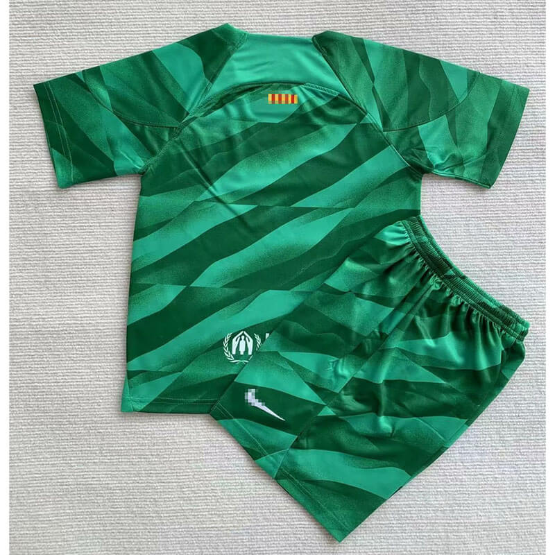 Camiseta de Portero Barcelona 2023/2024 Verde Niño Kit