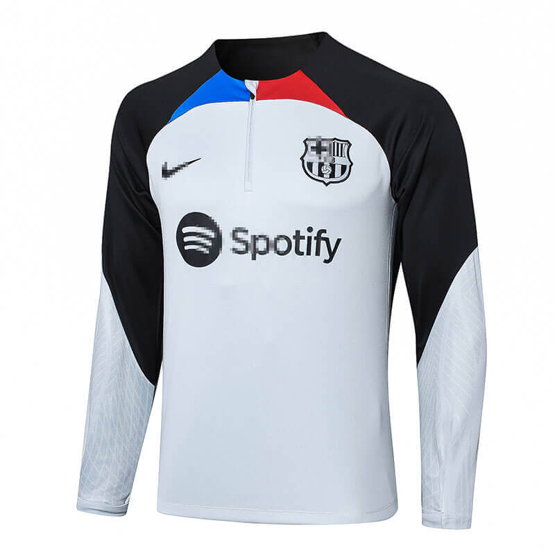 Sudadera de Entrenamiento de Barcelona 2023/2024 Gris Claro/Negro