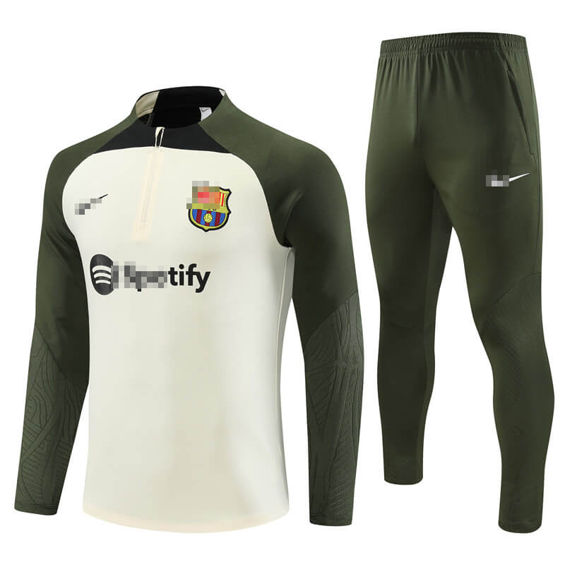 Sudadera de Entrenamiento Barcelona 2023/2024 Beige/Verde Kit