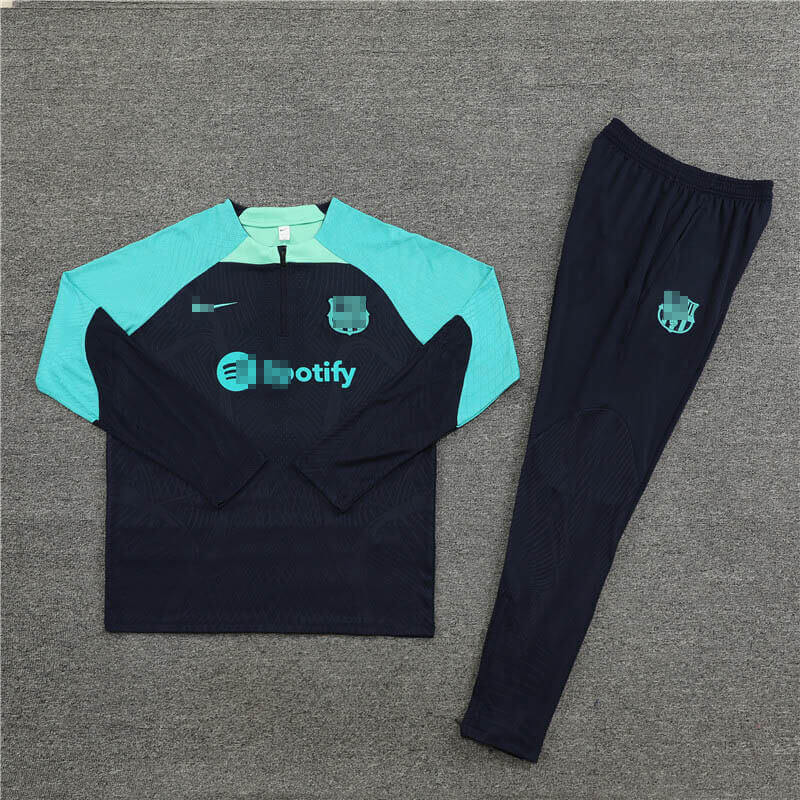 Sudadera Entrenamiento Barcelona 2023/2024 Niño Kit Azul Marino/Verde