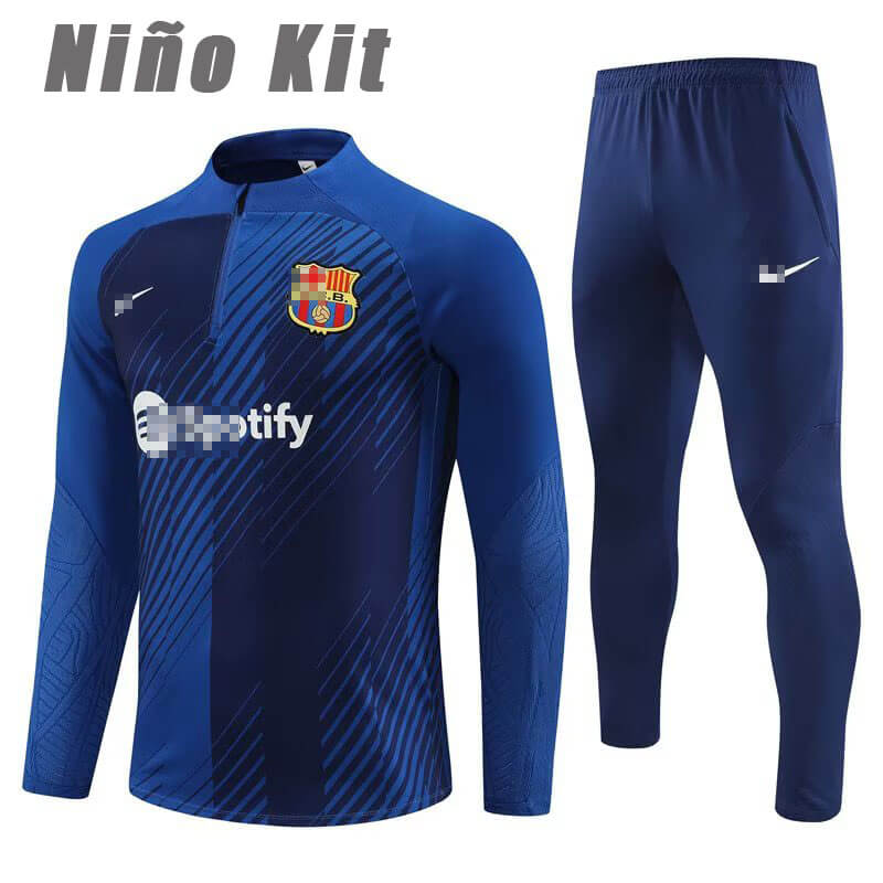 Sudadera Entrenamiento Barcelona 2023/2024 Niño Kit Azul Real