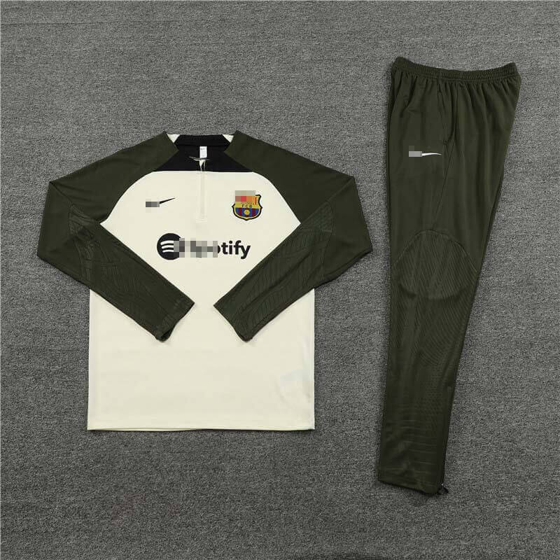 Sudadera Entrenamiento Barcelona 2023/2024 Niño Kit Beige/Verde