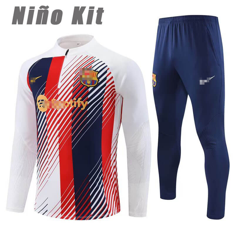 Sudadera Entrenamiento Barcelona 2023/2024 Niño Kit Blanco/Azul/Rojo