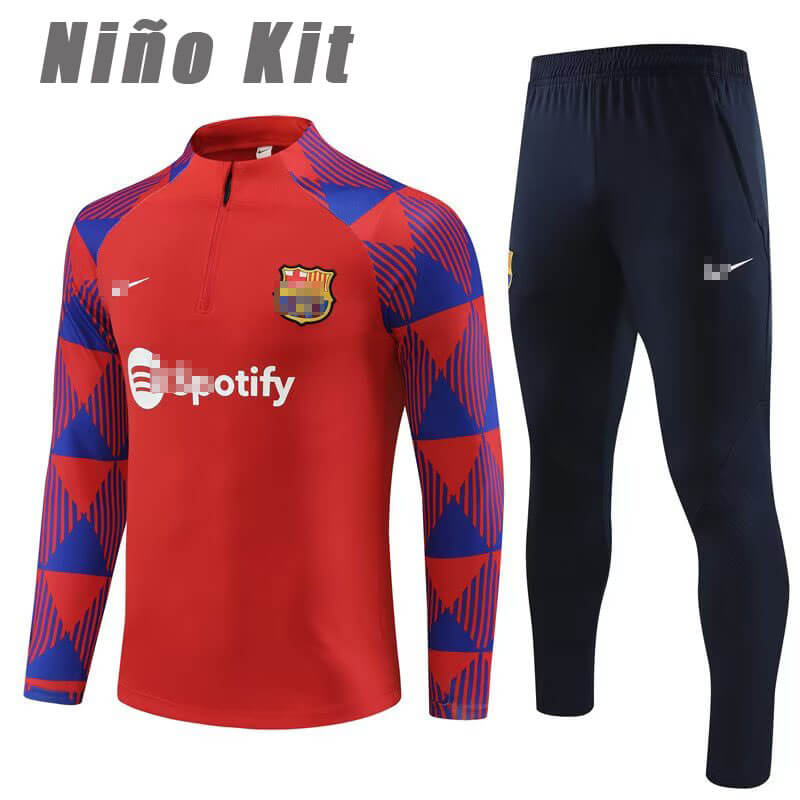 Sudadera Entrenamiento Barcelona 2023/2024 Niño Kit Rojo/Azul