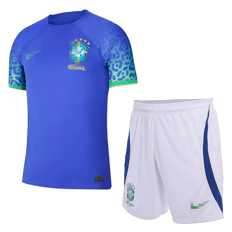 Camiseta Brasil 2022 Copa Mundial Away Niño Kit