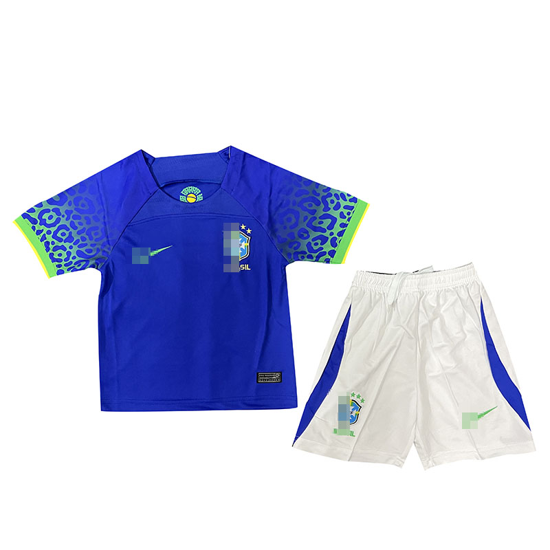 Camiseta Brasil 2022 Copa Mundial Away Niño Kit