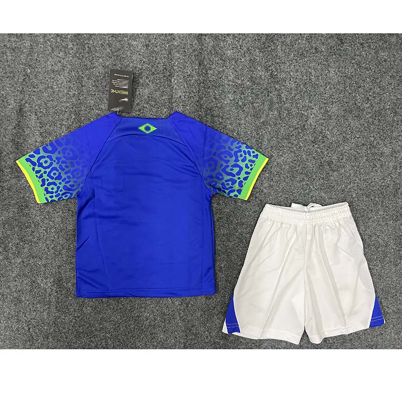 Camiseta Brasil 2022 Copa Mundial Away Niño Kit