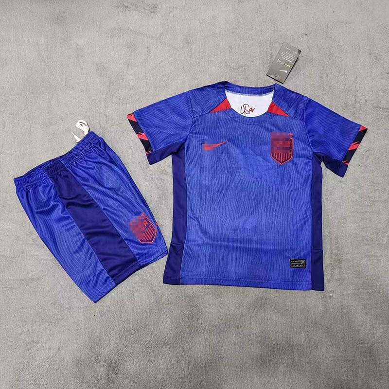 Camiseta EE.UU. Away Copa Mundial Femenina 2023 Niño Kit
