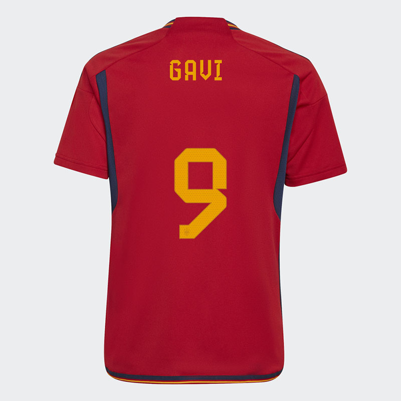 Camiseta Gavi 9 España Home 2022 Mundial