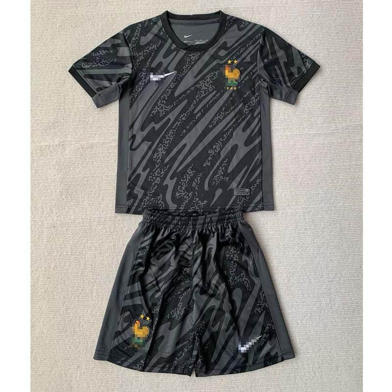 Camiseta De Portero Francia Niño Kit Gris/Negro 2024