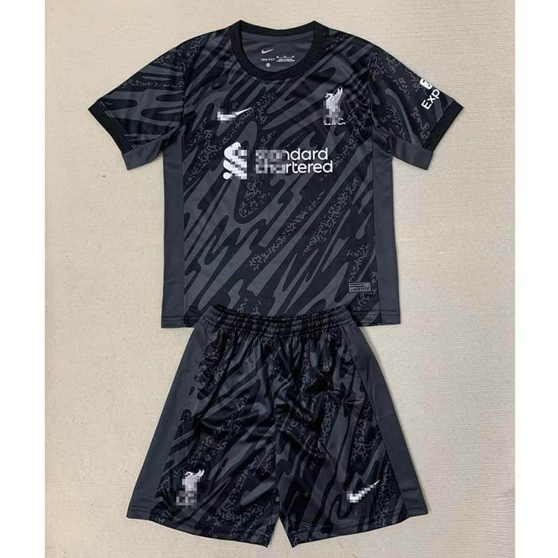 Camiseta De Portero Liverpool Niño Kit Gris/Negro 2024/2025
