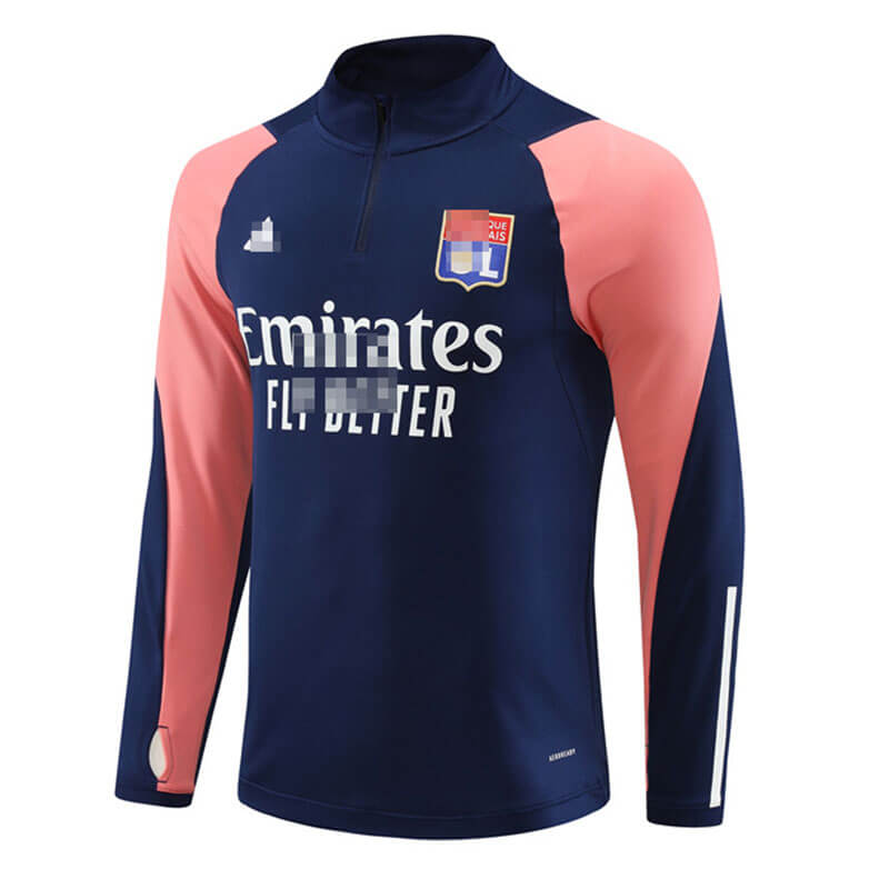 Sudadera Entrenamiento Olympique De Lyon 2023/2024 Azul Marino/Rosa