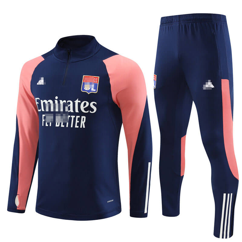 Sudadera Entrenamiento Olympique De Lyon 2023/2024 Azul Marino/Rosa