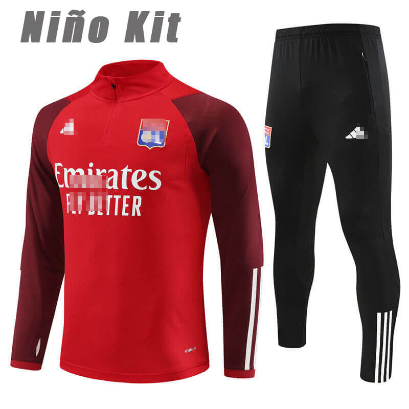 Sudadera Entrenamiento Olympique De Lyon 2023/2024 Niño Kit Rojo