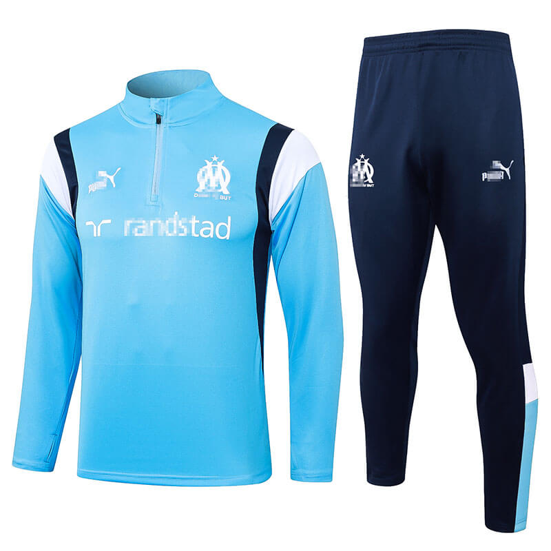 Sudadera Entrenamiento Olympique Marsella 2023/2024 Kit Azul/Blanco