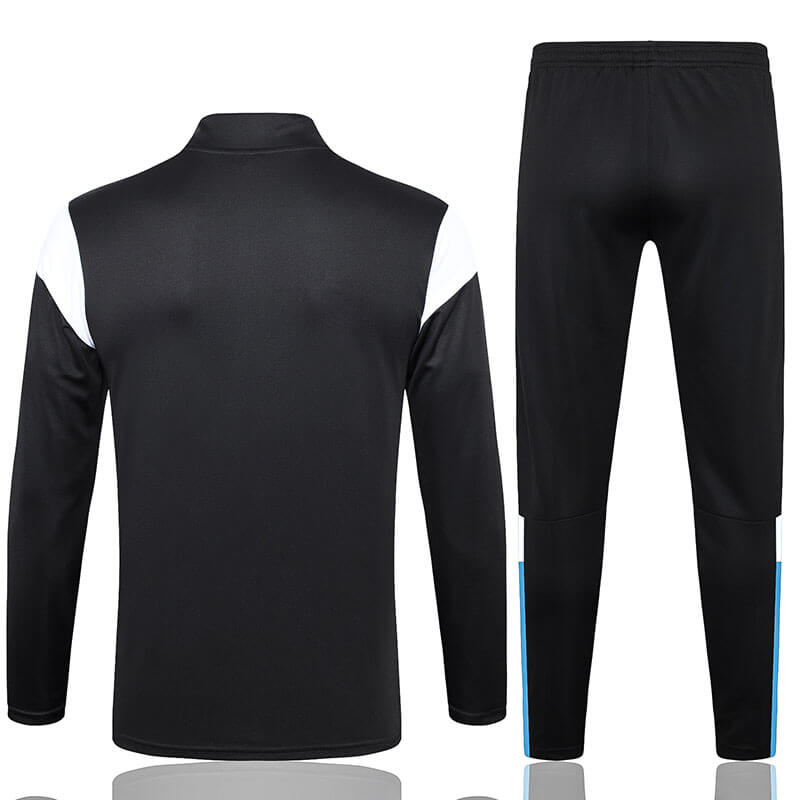 Sudadera Entrenamiento Olympique Marsella 2023/2024 Kit Negro/Azul/Blanco