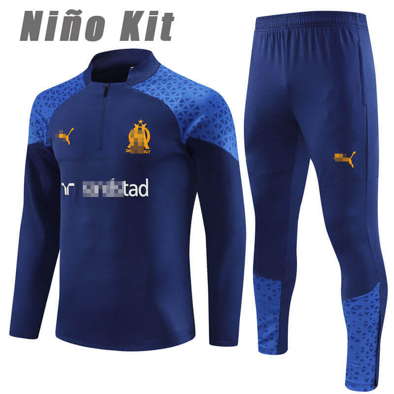 Sudadera Entrenamiento Olympique Marsella 2023/2024 Niño Kit Azul