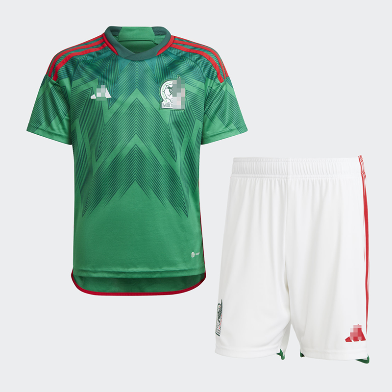 Camiseta México 2022 Copa Mundial Home Niño Kit