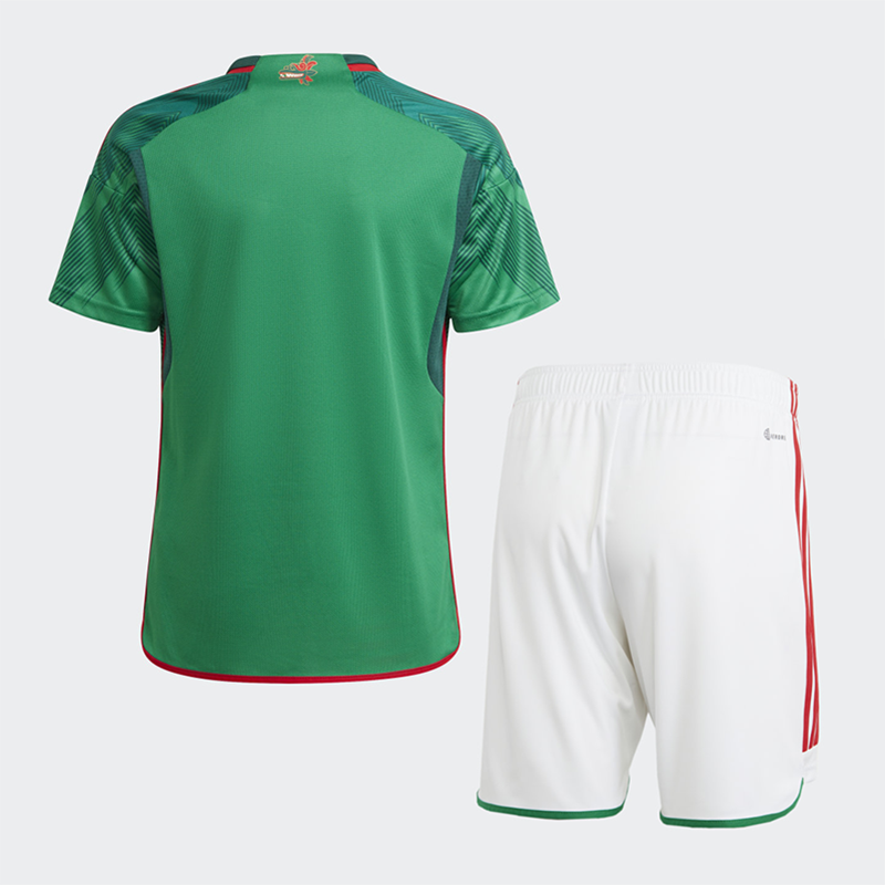 Camiseta México 2022 Copa Mundial Home Niño Kit