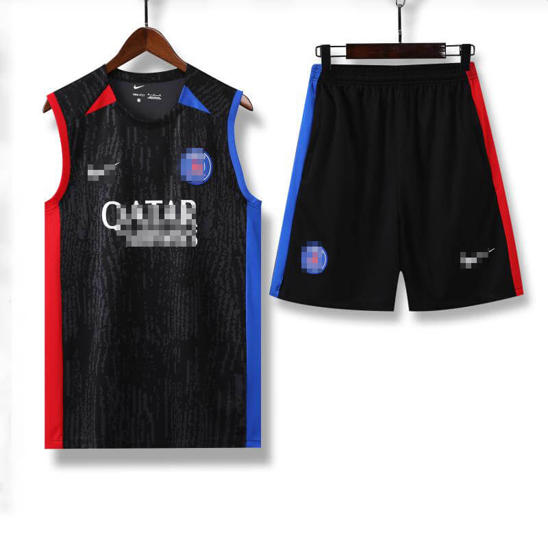 Camiseta de Entrenamiento de PSG Sin Mangas 2023/2024 Kit Negro/Rojo/Azul