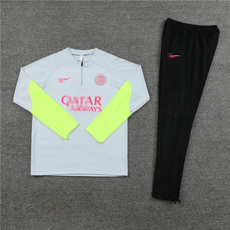 Sudadera de Entrenamiento PSG Gris/Verde Fluorescente 2023/2024