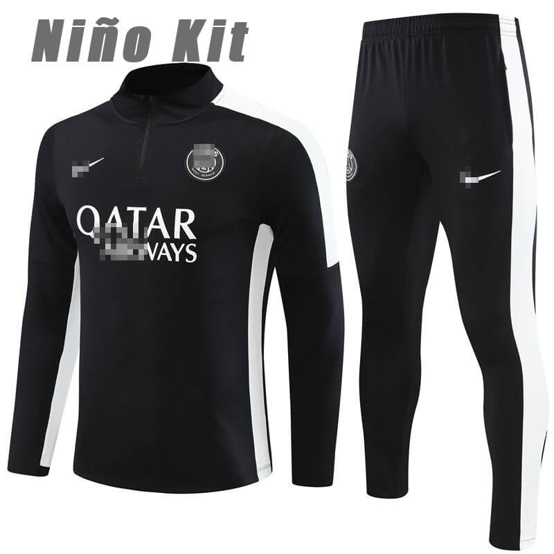 Sudadera Entrenamiento PSG 2023/2024 Niño Kit Negro/Blanco