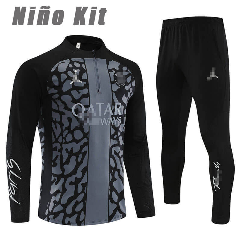 Sudadera Entrenamiento PSG 2023/2024 Niño Kit Negro/Gris