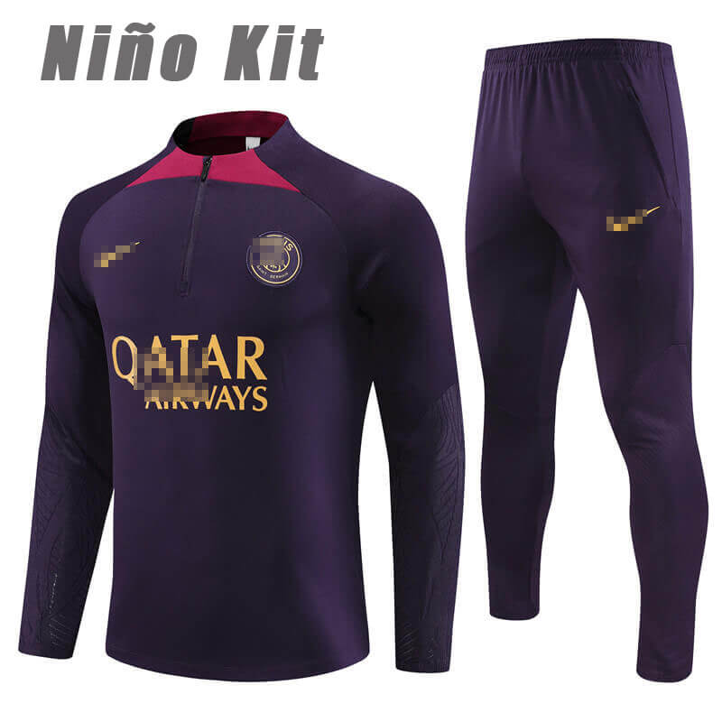 Sudadera Entrenamiento PSG 2023/2024 Niño Kit Púrpura