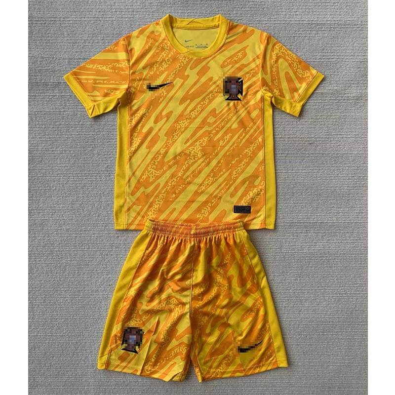 Camiseta De Portero Portugal Amarillo 2024 Niño Kit
