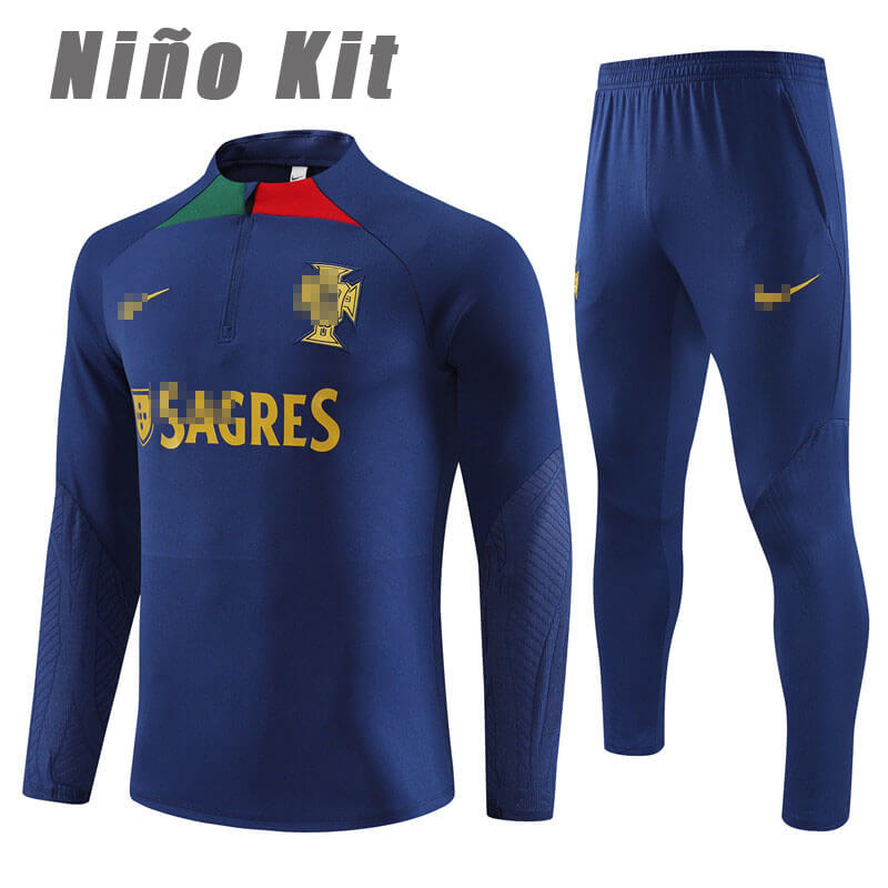 Sudadera Entrenamiento Portugal 2023 Niño Kit Azul