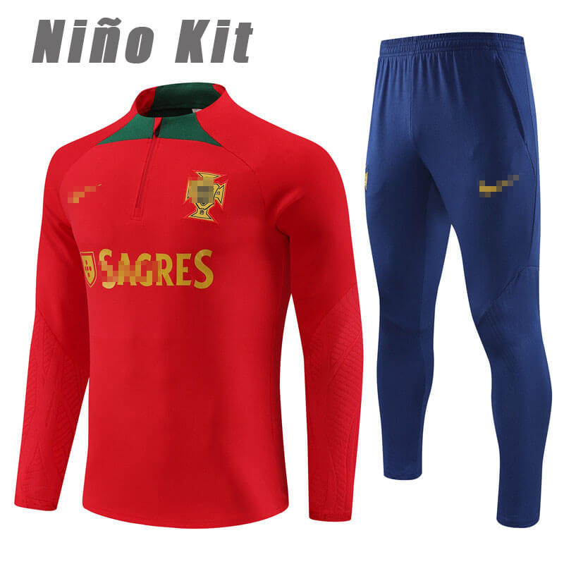 Sudadera Entrenamiento Portugal 2023 Niño Kit Rojo