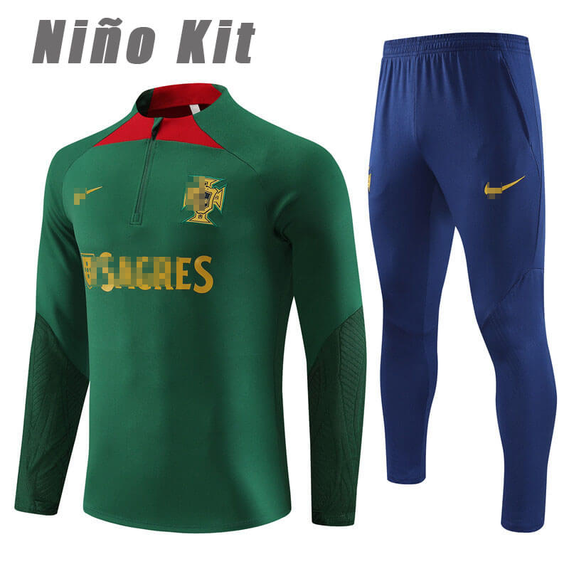 Sudadera Entrenamiento Portugal 2023 Niño Kit Verde