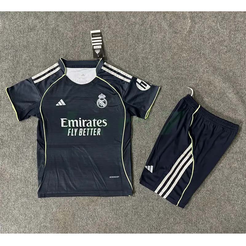 Camiseta Real Madrid Negro 2025/2026 Niño Kit