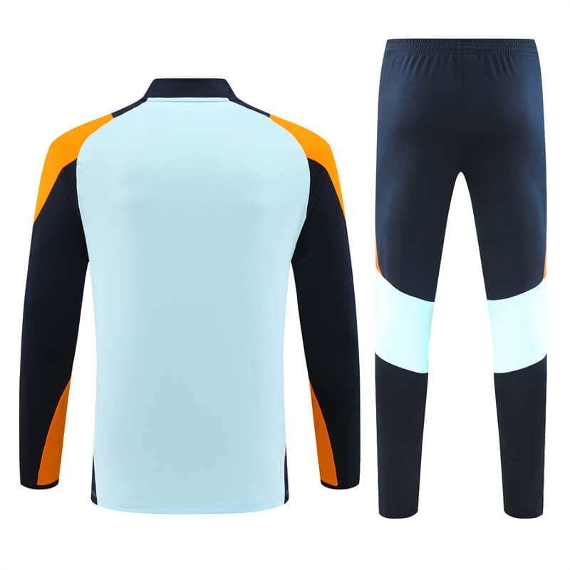 Sudadera Entrenamiento Real Madrid 2024/2025 Azul Claro/Naranja Niño Kit